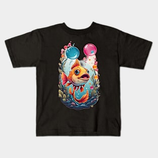 Bubble Love Apparel: Dive into Whimsical Waters with Fishy Affection Tees Kids T-Shirt